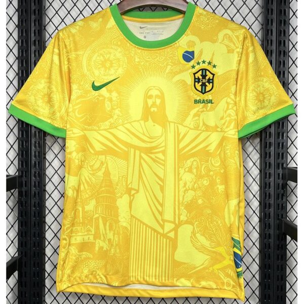 Maillot Bresil 2024 Jaune - Jesus Christ - Édition limitée