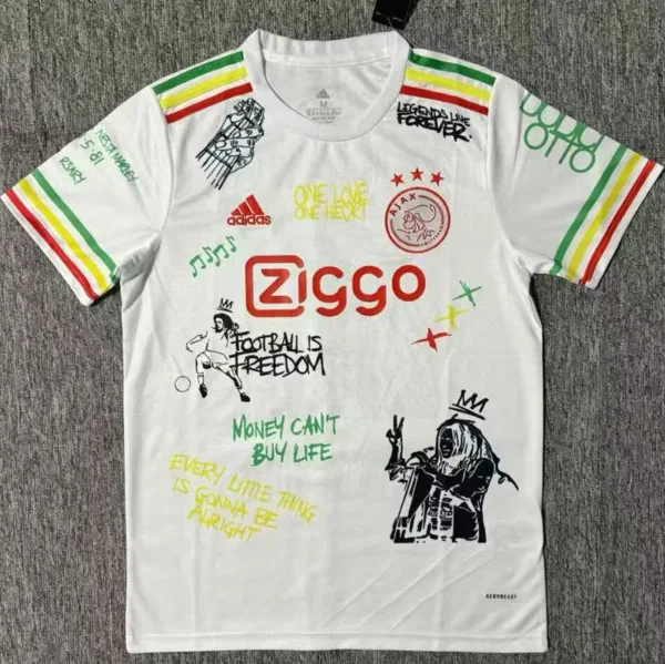 maillot ajax amsterdam bob marley blanc – 2024/25 – edition spéciale