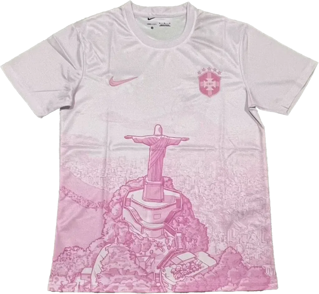 maillot brésil rouge jesus christ 2025/26 nouveau