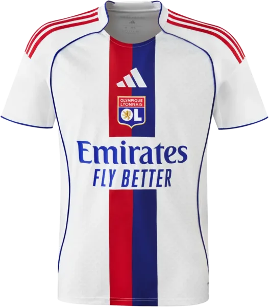 maillot ol lyon 2025/26 domicile adidas